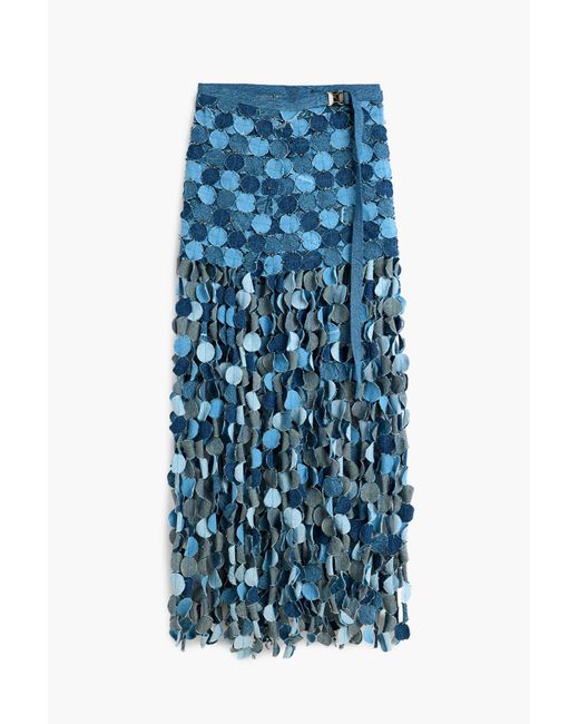 Desigual Blue Denim Pareo Patch, Cotton