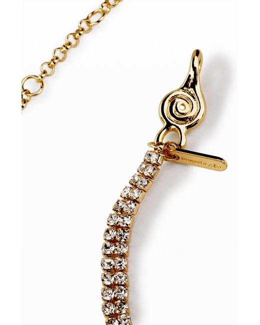 Desigual White Heart Pendant