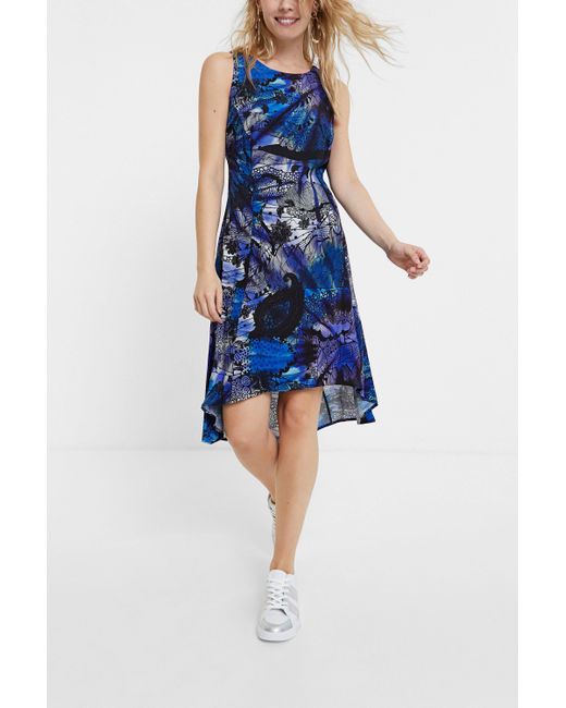 Desigual Blue Geblümtes, Ärmelloses Kleid