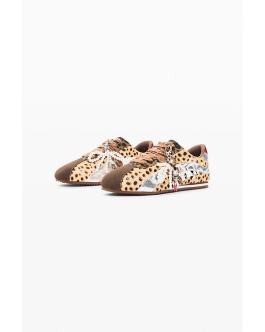 Desigual White Animal Print Sneakers 100% Leather