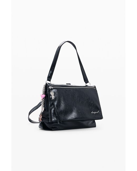 Desigual Black Medium Faux Leather Backpack, Polyurethane