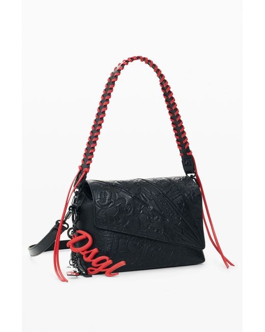 Desigual Black Medium Mickey Bag, Polyurethane