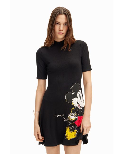 Desigual Black Mickey Mouse Short Dress