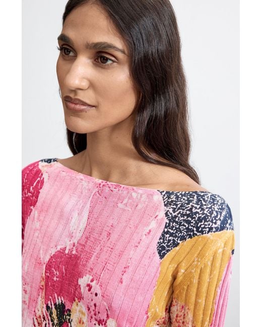 Desigual Red Floral Printed Sweater