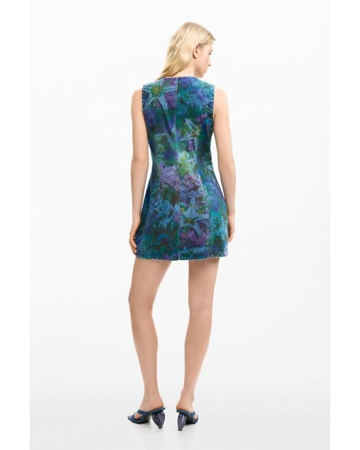 Desigual Blue Denim Garden Dress, Cotton