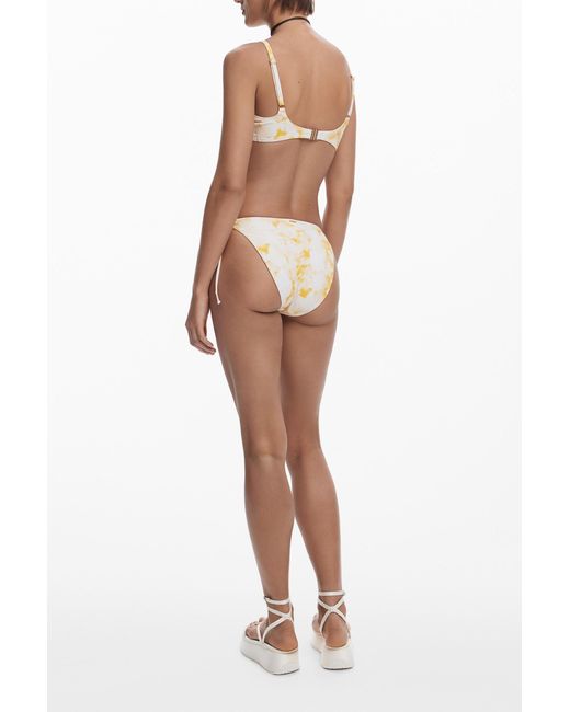 Desigual White Tulip Bikini Top