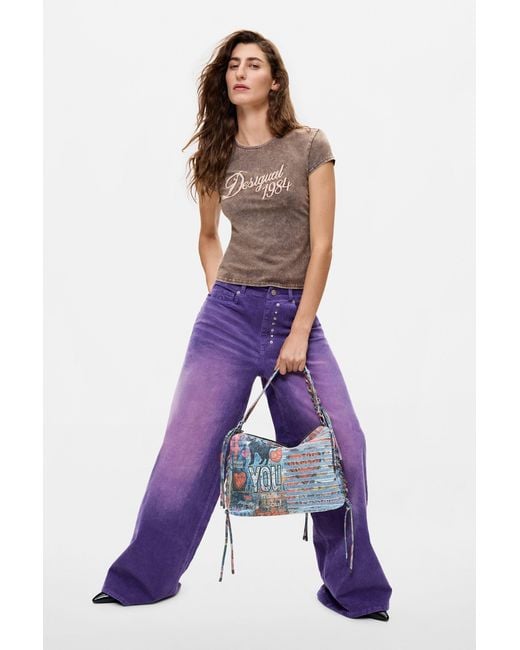 Desigual Blue Medium Denim Bag, Cotton