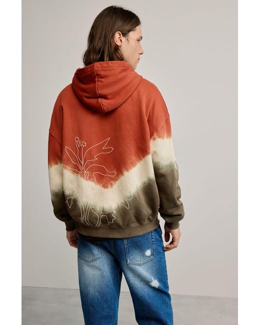 Desigual Red Tie-Dye Sweatshirt, Cotton for men