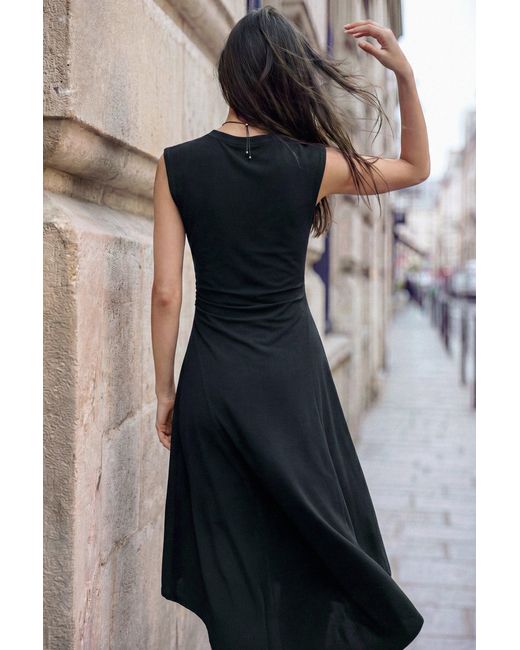 Desigual Black Asymmetric Floral Dress, Cotton