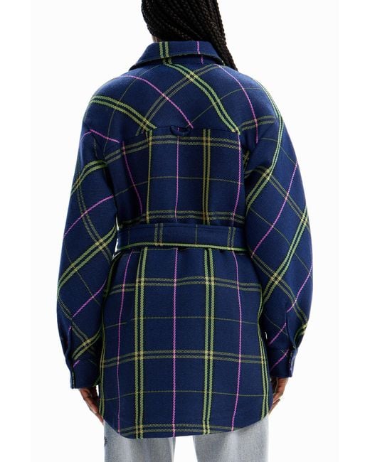 Desigual Blue Plaid Overshirt Jacket