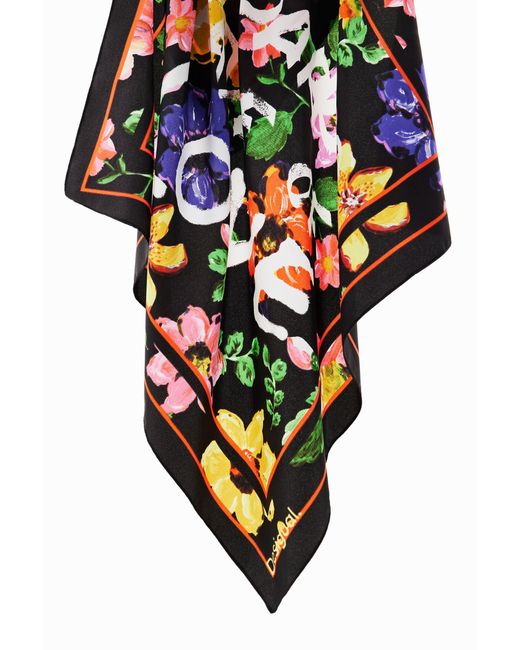 Desigual Black Silky Scarves