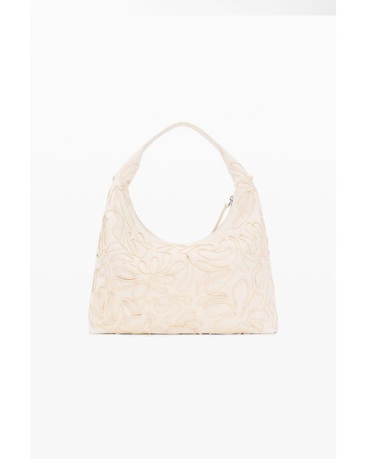 Desigual White Large Canvas Flower Bag