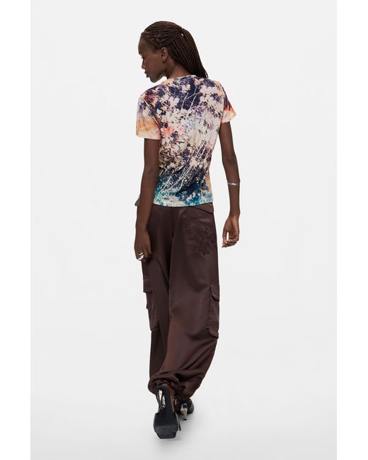 Desigual Orange Tie-Dye Print T-Shirt