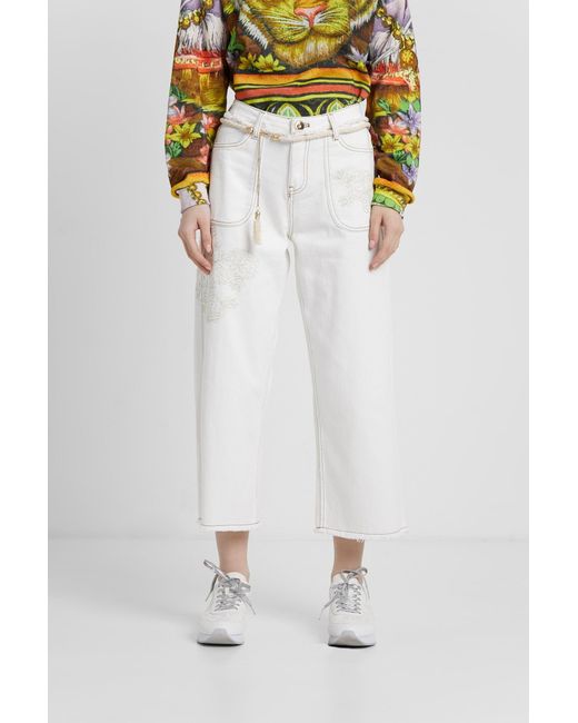 Desigual White Culotte Jeans, Cotton
