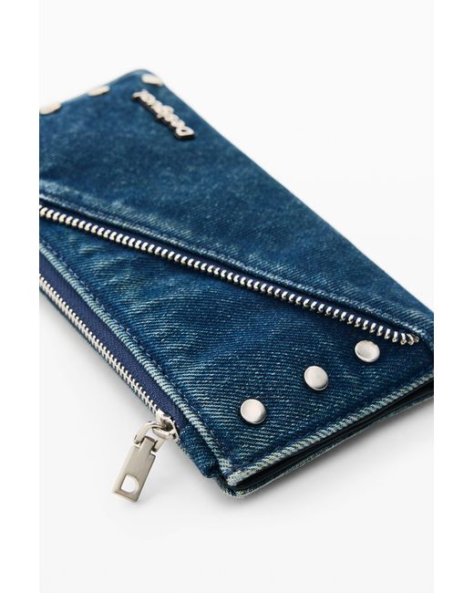 Desigual Blue Large Denim Wallet 100% Cotton, Cotton