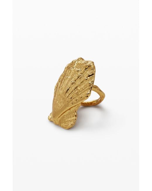 Desigual Metallic Plated Shell Ring Zalio
