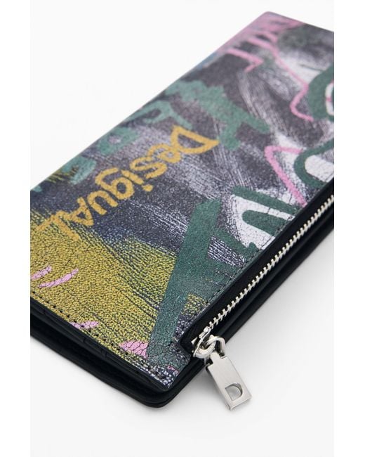 Desigual Blue Wallet Faux Leather, Polyurethane