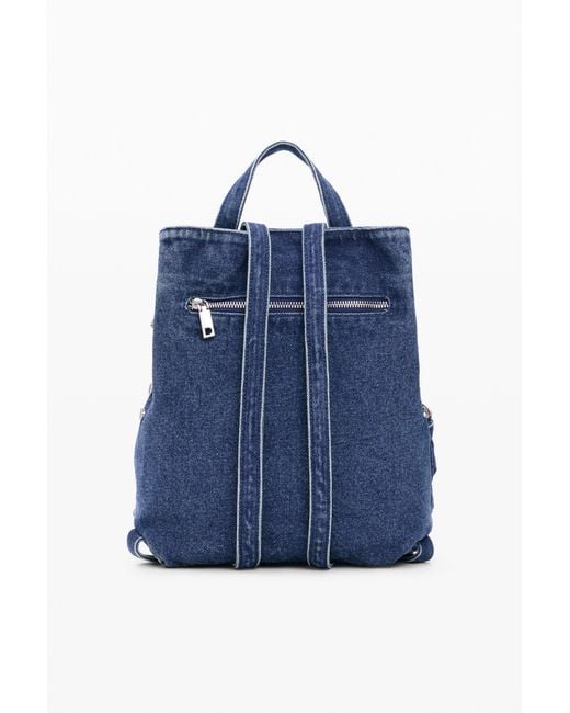 Desigual Blue Mini Denim Backpack, Cotton