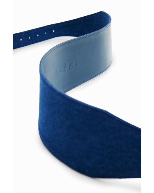 Desigual Blue Denim Sash Belt, Cotton