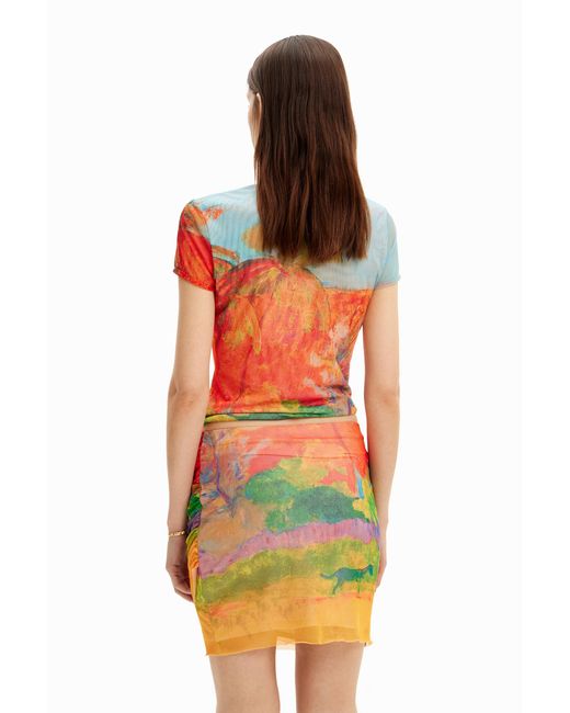Desigual Red Arty Knot T-Shirt, Polyester
