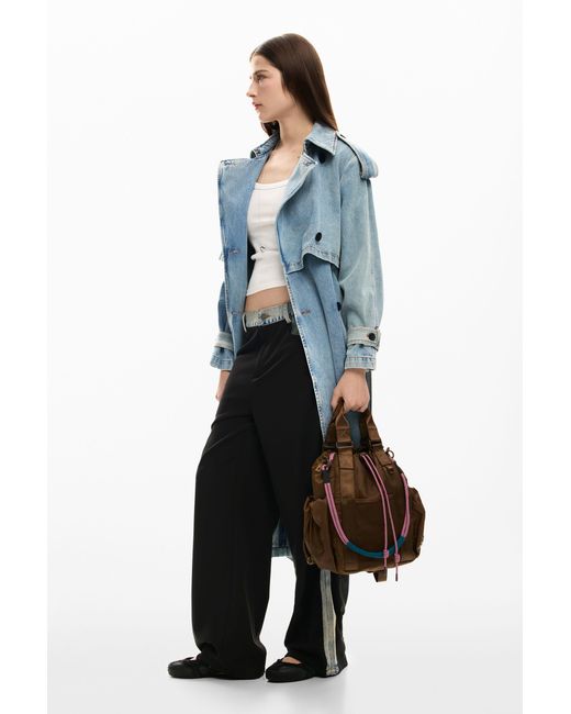 Desigual Brown Waxed Multiposition Backpack, Polyamide