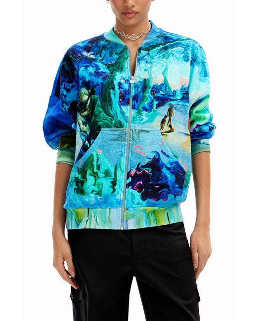 Desigual Blue Christian Lacroix Arty Sweatshirt, Cotton