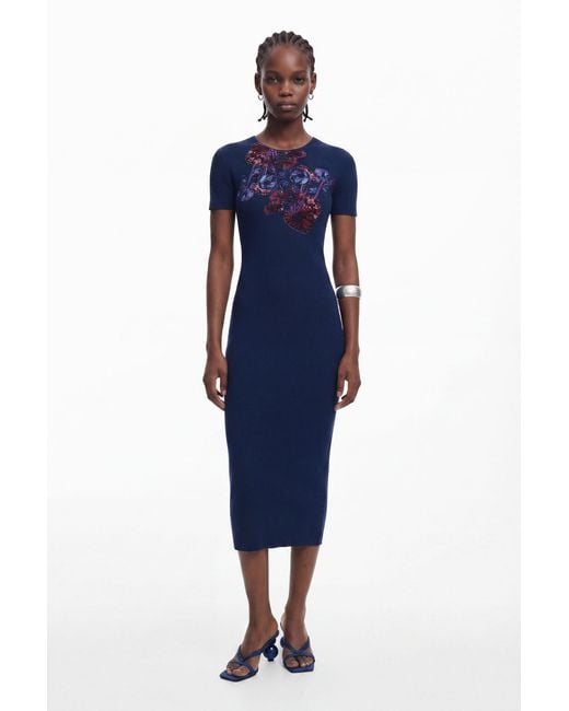 Desigual Blue Dress Designed By Mr. Christian Lacroix