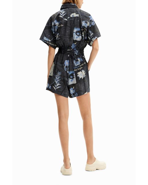 Desigual Blue Map Playsuit