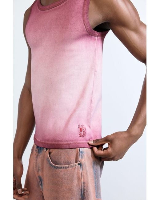 Desigual Pink Logo Strappy T-Shirt, Cotton for men