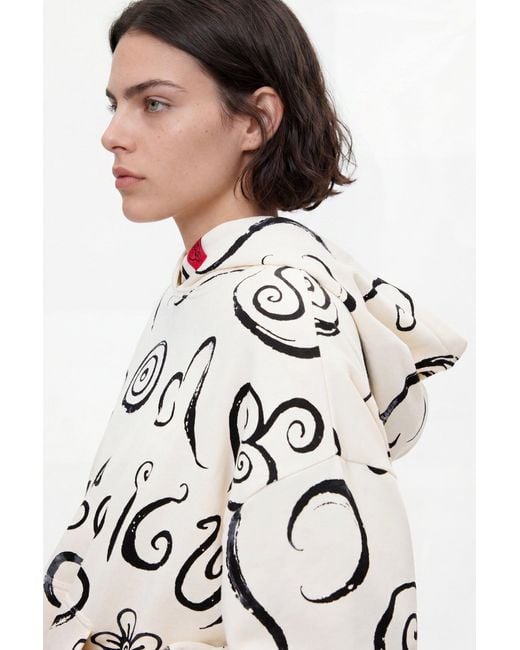 Desigual White Printed 100% Cotton Sweatshirt, Cotton