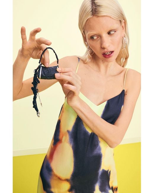 Desigual Yellow Printed Long Dress, Polyester