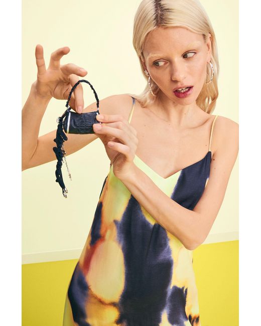 Desigual Yellow Printed Long Dress, Polyester