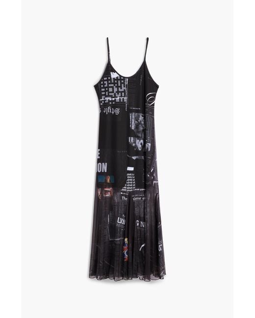 Desigual Blue Printed Strappy Dress, Polyester