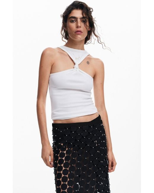 Desigual White Catwalk Skirt, Polyester
