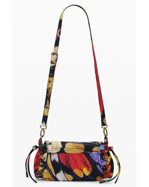 Desigual White Medium Printed Bag, Cotton