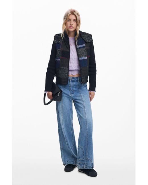 Desigual Blue Detachable Padded Jacket