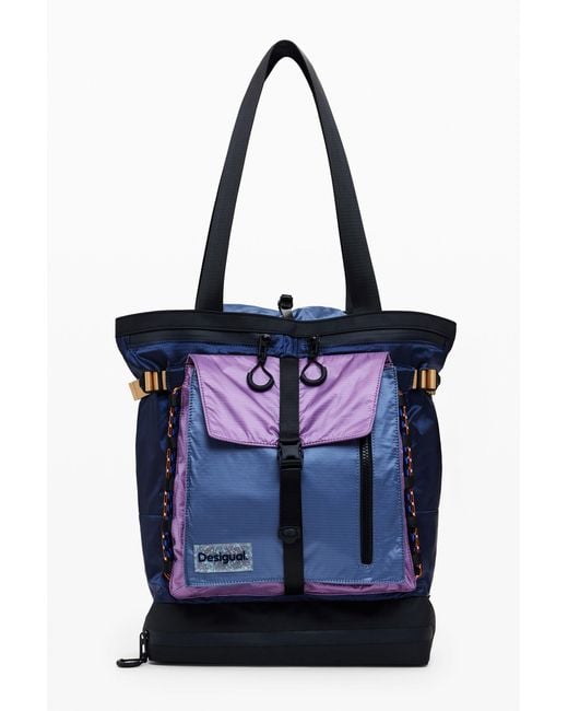 Desigual Blue Large Nylon Tote Backpack