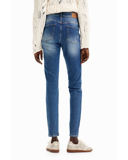Desigual Blue Slim Push-Up Jeans, Cotton