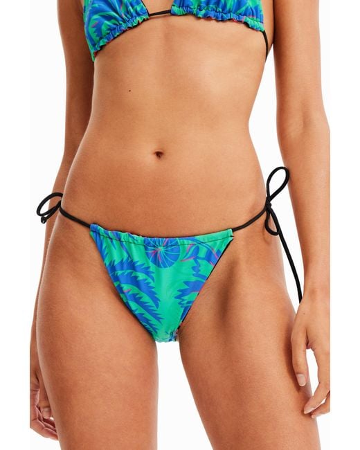 Desigual Blue Reversible Bikini Bottoms