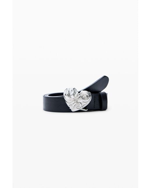 Desigual Blue Leather Heart Belt, Cow Leather