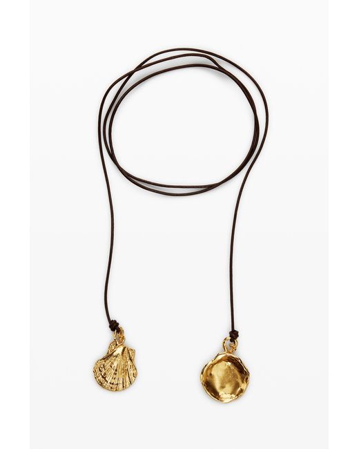 Desigual Black Multi-Position-Plated Pendant With Leather Cord Zalio