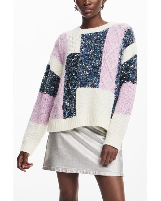Desigual White Knit Sweater