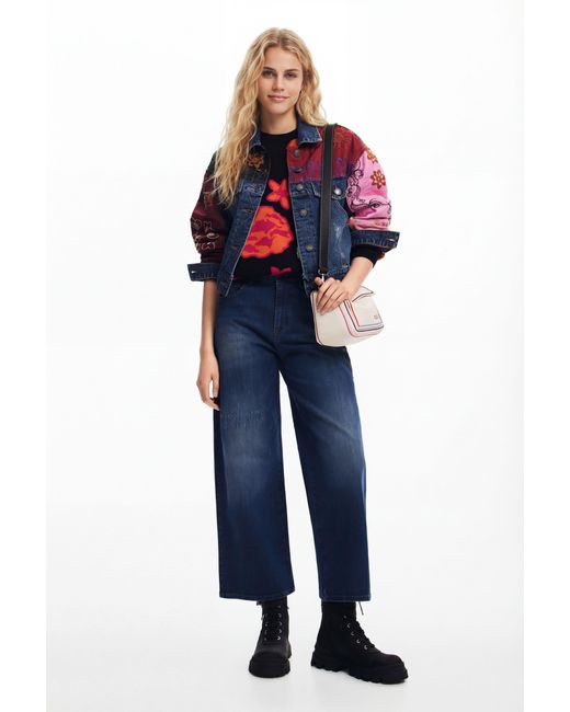 Veste En Denim Patchwork, Bleu Desigual en coloris Blue