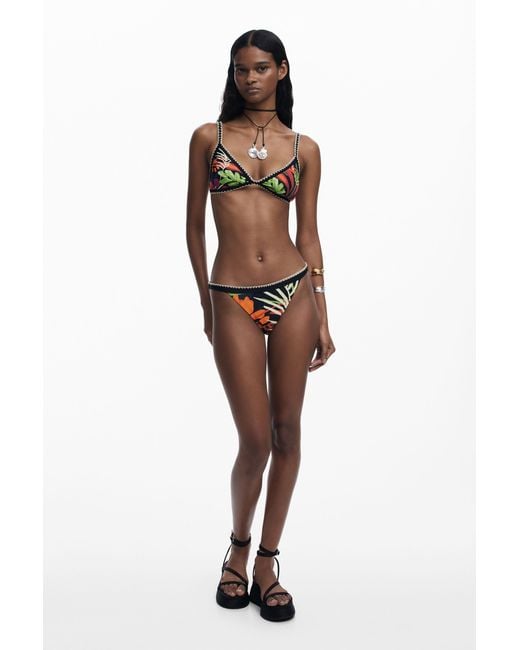 Desigual Red Tropical Bikini Bottoms