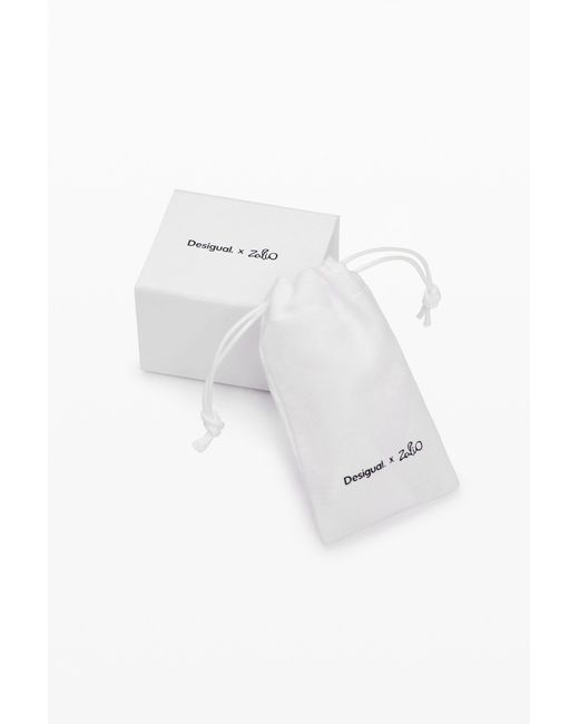 Desigual Black Zalio-Plated Asymmetric Earrings
