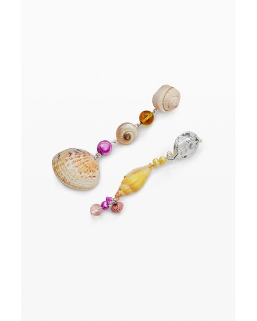 Desigual White Asymmetric Combined Zalio Earrings