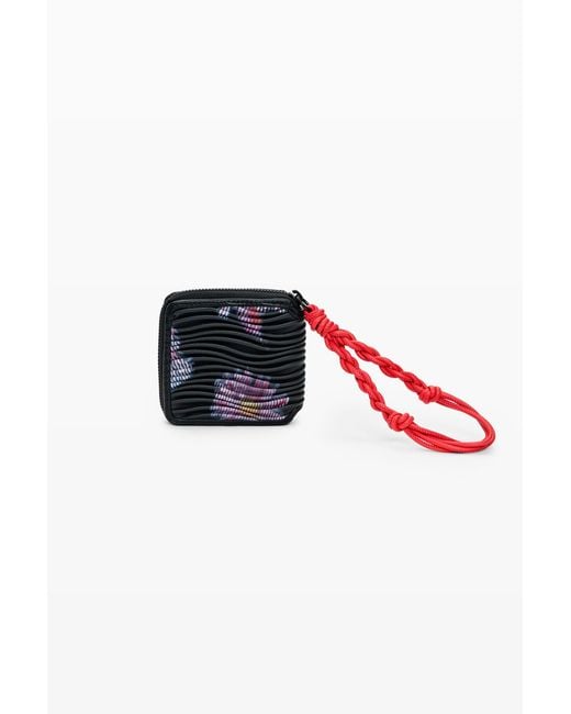 Desigual Black Medium Floral-Texture Wallet, Polyurethane