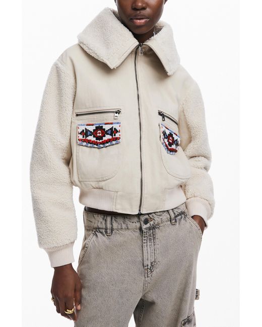 Desigual White Trucker Jacket, Cotton