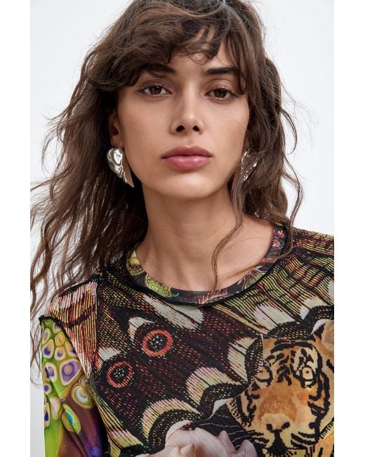 Desigual Multicolor Printed T-Shirt M. C. Lacroix, Polyester