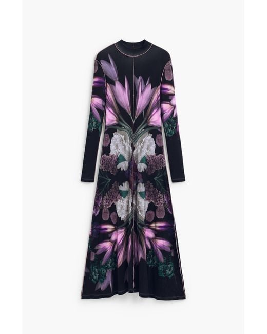 Desigual Blue Long Mirror Dress, Viscose